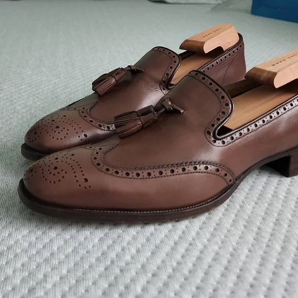 Prada | Shoes | Prada Oxford Tassels Reddish Brown Leather  display picture 1